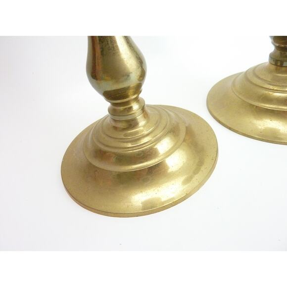 Vintage Pair Alter Gothic Brass Candle Stick Holders Centerpiece Statement - Picture 3 of 6